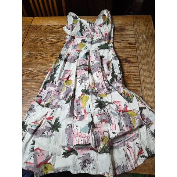 Anthropologie Lazy Bones Cityscape Midi Dress Sz Medium - Picture 2 of 5